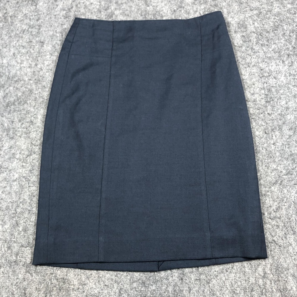 The Limited Skirt Womens 0 Blue Twill Pencil Knee Length Lined Stretch Career